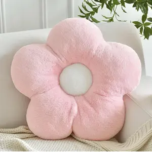 Flower Pillows, Soft Flower Shaped Pillow with Home Decorative for Couch Chair Bed,Flower Floor Throw Pillows for Adults Bedroom Living Room (Pink, 15 Inches)