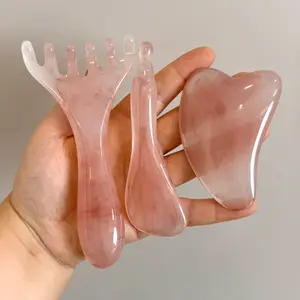 3-Piece Facial Beauty Aesthetic Gua Sha Set Crystal Resin Massager Tool for Body & Face Massage Relaxing Skin Care Accessory