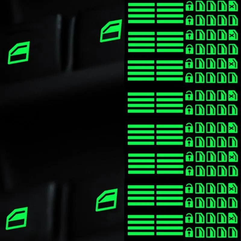 2026 New Glow in Dark Car Window Switch Stickers Fluorescent Function Button Decals for Power Window Control Night Driving Upgrade For your Cars
