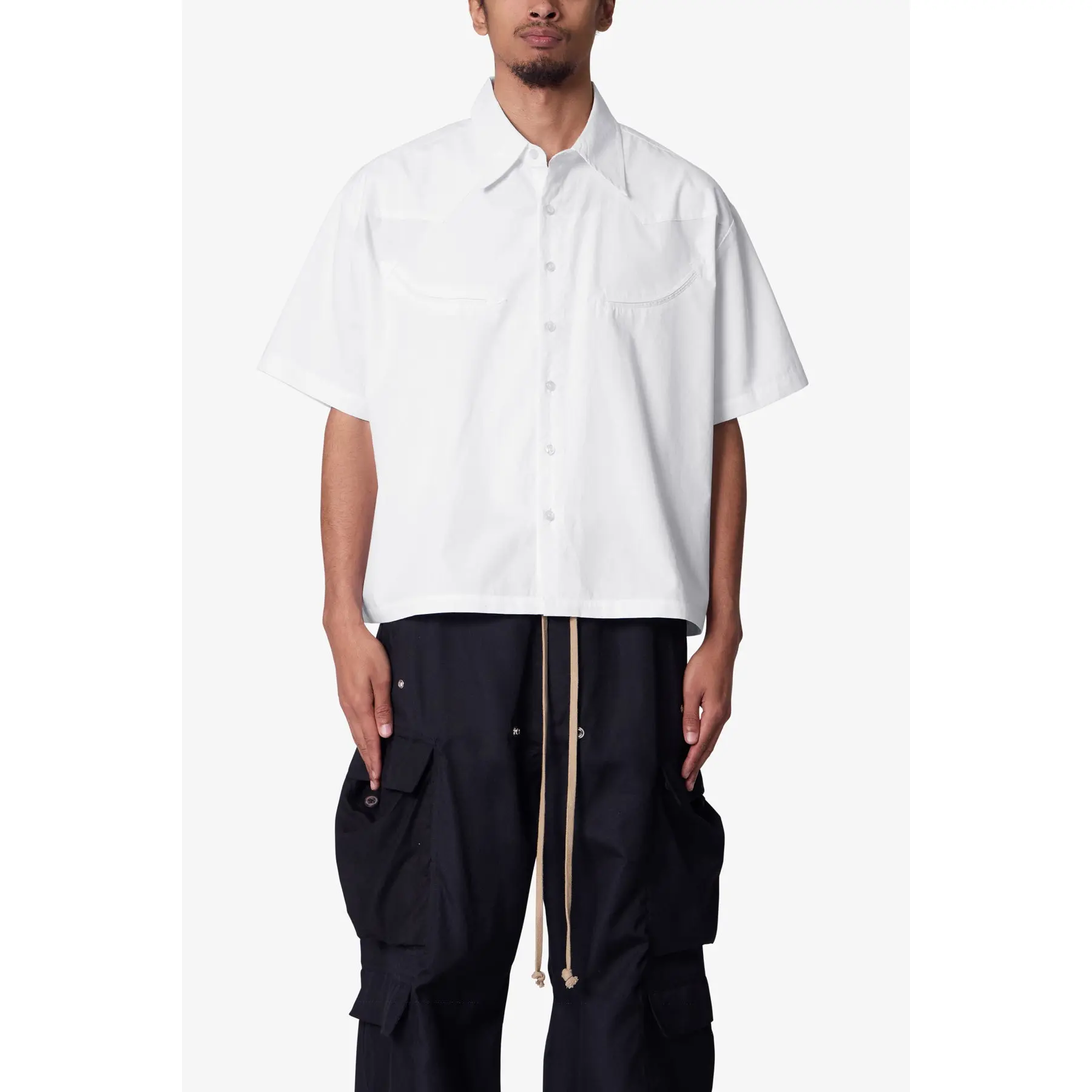 mnml Western Button Up Shirt - White mnml Western Button Up Shirt - White