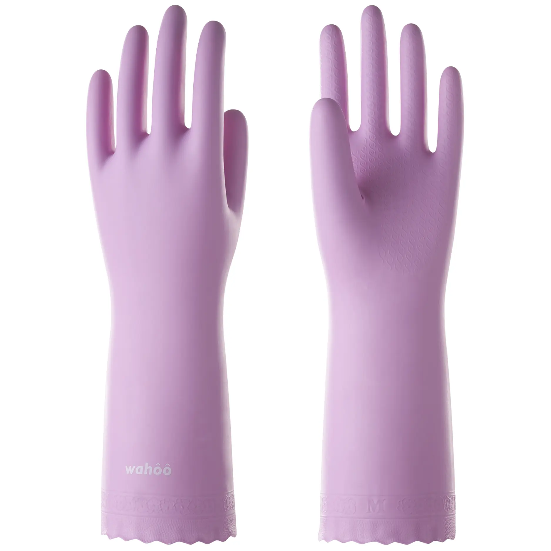 LANON Antislip Cleaning Gloves, Mauve Mist Medium Latex-Free Soft Household Gloves with Advanced Flocking Cotton Liner, Daily Reusable Skin-Friendly for Kitchen Tasks, Car-Washing, Household Kitchen Gloves