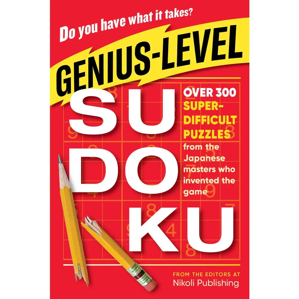 Used Genius-Level Sudoku Book - Over 300 Super-Difficult Sudoku Challenge Puzzles from Japanese Inventor Masters, Nikoli Publishing, Good Soft Cover, English Paperback