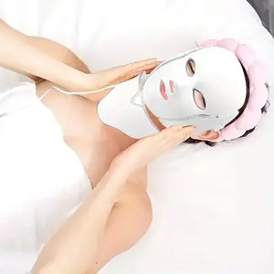 LED Face Mask for Skincare - 7-Color Light Therapy for Facial & Neck Beauty Treatments - Clear Daily Moisture Repair Smooth White - Perfect Gift for Valentine's Day