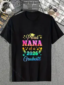 100% Cotton Proud Nana Of A Class Of 2026 Graduate Senior 26 Tie Dye T-Shirt