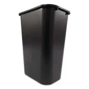 Commercial Wastebasket Trash Container, 41QT/10.25 GAL, Plastic, Black, Stackable Trash Can for Bedroom/Bathroom/Office, Fits Under Desk/Sink/Cabinet