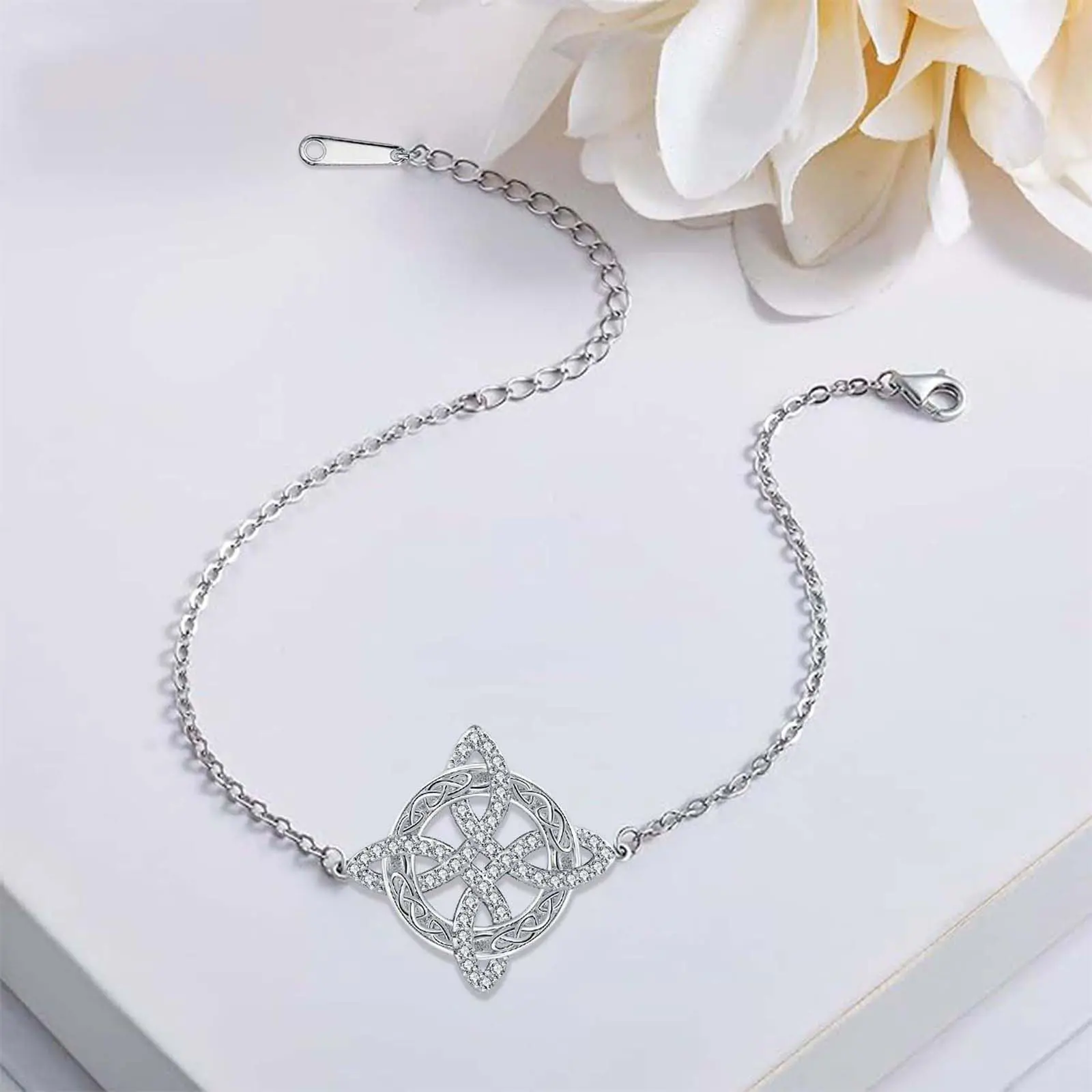 Celtic Knot Zircon Bracelet for Women – Personalized Daily Jewelry, Mother's Day, Birthday, or Anniversary Gift