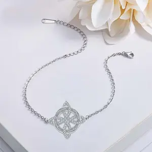 Celtic Knot Zircon Bracelet for Women – Personalized Daily Jewelry, Mother's Day, Birthday, or Anniversary Gift