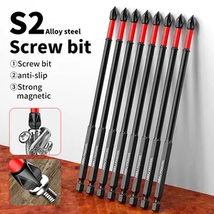 Alloy Screwdriver Bit Set, Non-Slip Magnetic Phillips Head, S2 High-Hardness Metal, 1/4-Inch Hex Shank Compatible with Drills and Electric Screwdrivers Ideal for Office, Home, Indoor, and Construction Use Suitable for Drywall, Replaceable Screwdriver Bits