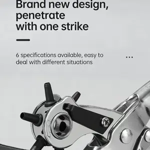 Effortless Belt Hole Puncher Set 3-Piece, Home Use Hole Punch Tool, Time-Saving Multi-Function Eyelet Punch Clamp