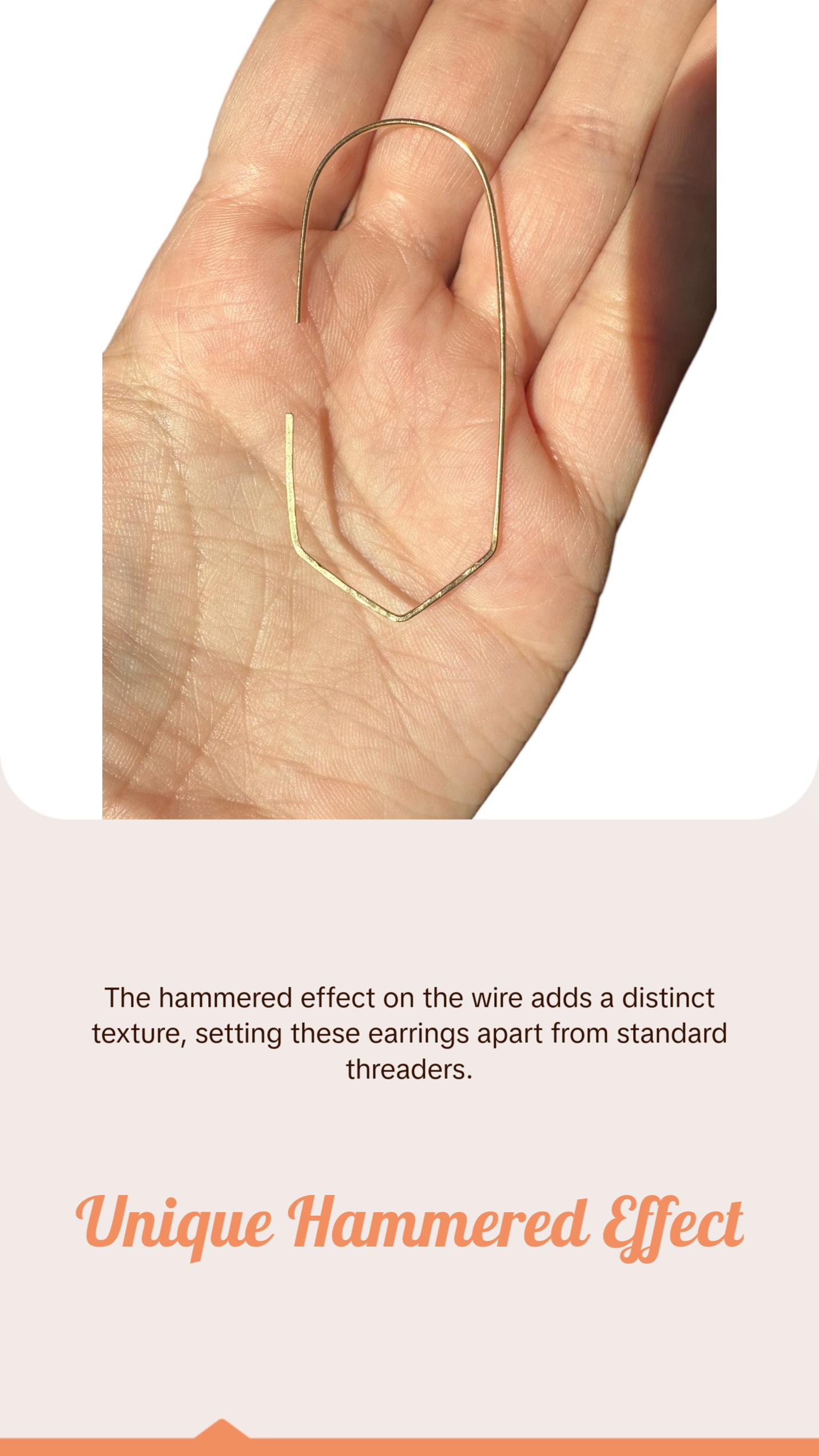 Sterling Silver | 14KT Gold Filled Hammered Wire Earring Threader