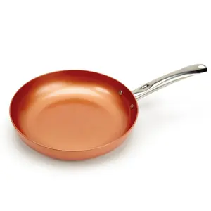 10-Inch Round Fry Pan with Glass Lid for Cooking - Kitchen Cookware Frying Aluminium