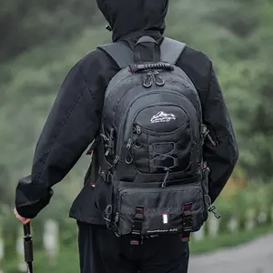 All-Terrain Large Capacity Backpack for Men - Durable Water-Resistant Bag for Mountain Hiking, Campus Life, and Professional Travel, with Integrated USB Port and Compression Straps