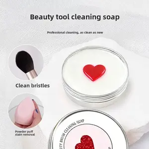 Handmade Brush & Sponge Cleanser Bar – Solid Powder Puff Cleaner, Gentle Deep Clean