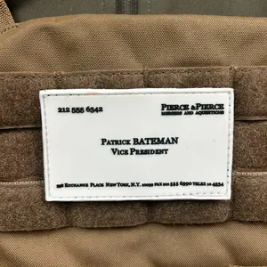 Patrick Bateman business card from “American Psycho” morale patch