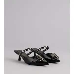 Rebel Chic Buckle Kitten Heels