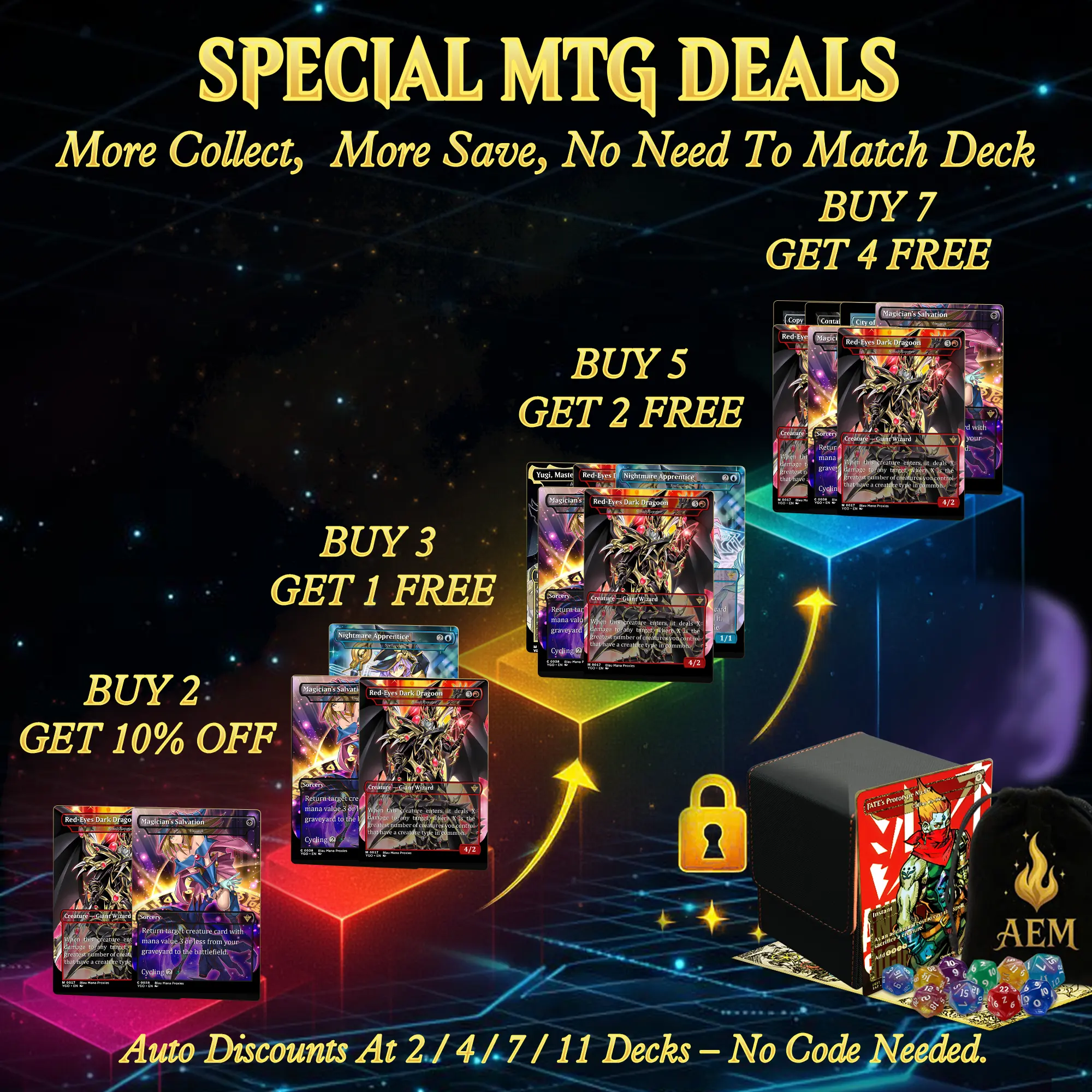 YU-GI-OH DARK MAGIC MTG PROXY COMMANDER DECK  PREMIUM COLLECTOR SET  (111 CARDS) - TikTok Shop