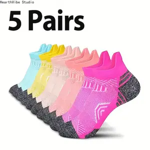 5 Pairs Performance Athletic Ankle Socks for Men and Women Ankle Support Low Cut Soft Tab Marathon Running Compression Socks, French Terry,summervibes