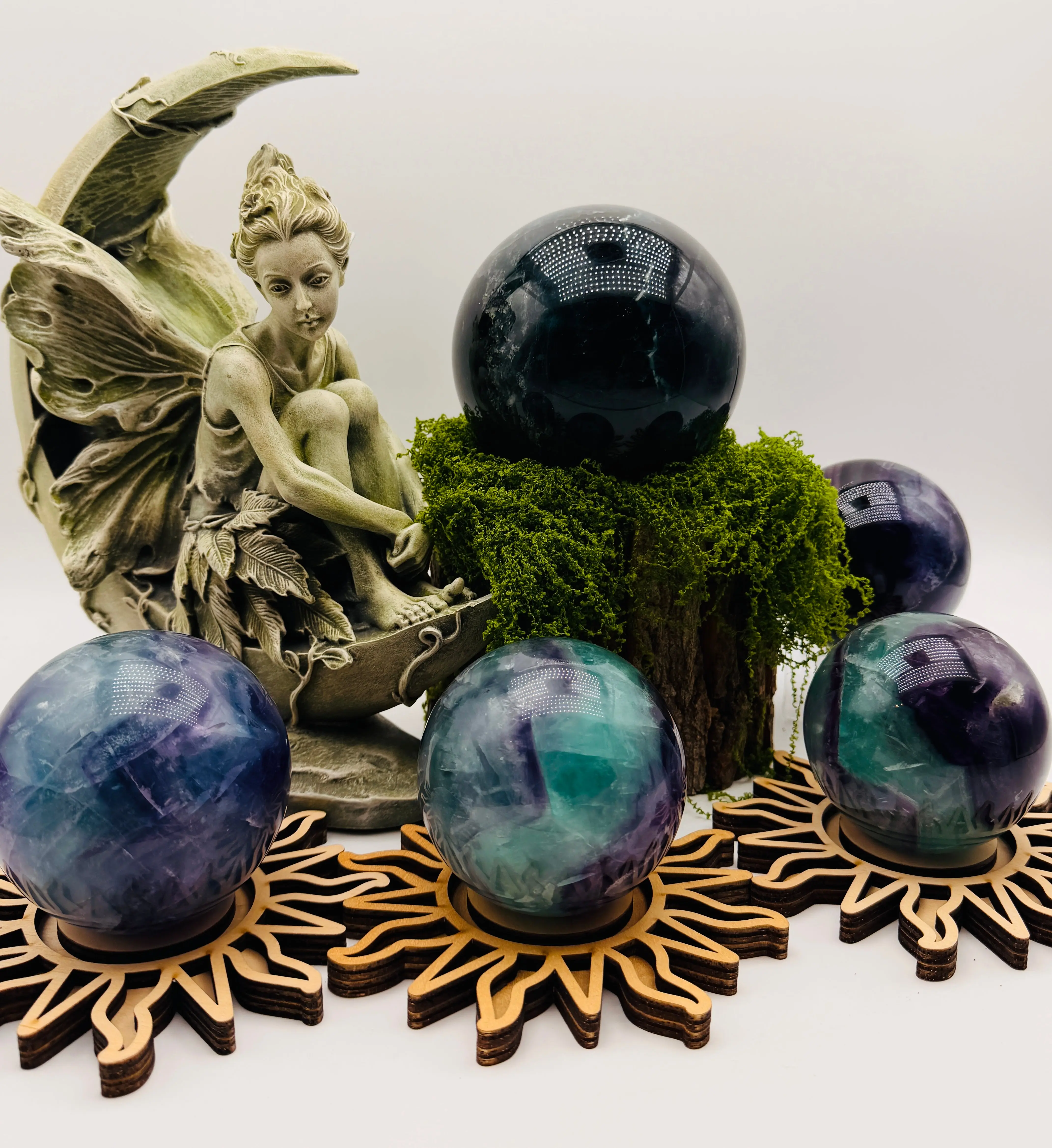 Rainbow Fluorite Orbs
