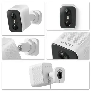 LNDU CL01 4K Wireless Battery Security Camera, 143° Wide Angle, Full Color Infrared Night Vision, Radar Human Detection, IP66 Waterproof Dustproof, Two-Way Audio Outdoor Indoor Rechargeable Surveillance Camera for Home Yard Garage