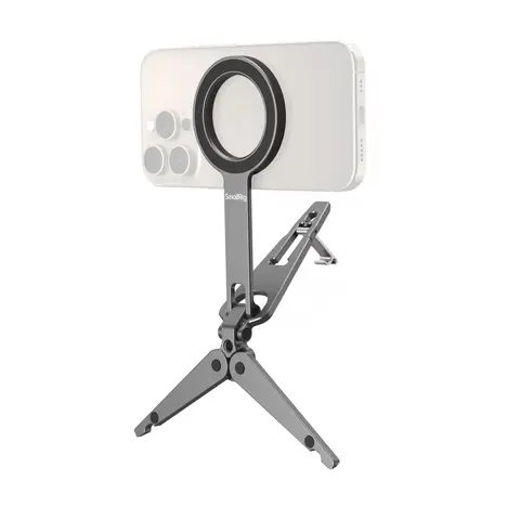 SmallRig 5649 Dual Magnetic Aluminum Alloy Compact Tripod Phone Holder & Mount (93g Vlogging Equipment for Content Creators) with 1/4"-Threads, 270° Adjustable Silicone-PC Pocket Grip, Hands-Free Fit for iPhone 17/16/15/14/13 Series & Other Devices