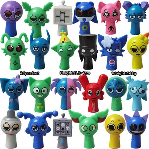 New Sprunki 24Pcs Action Figures Set, Unique Whimsical Design Music Game Figurines, Creative Birthday Holiday Party Gift for Kids Fans, Collectible Desktop Decoration Toy