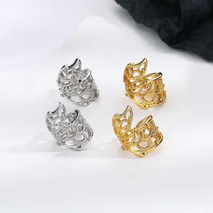 Fake Piercing Earrings 1pc Hollow Out Butterfly Ear Cuff for Women Gold Color Helix Cartilage Clip Ear Jewelry  KBE392