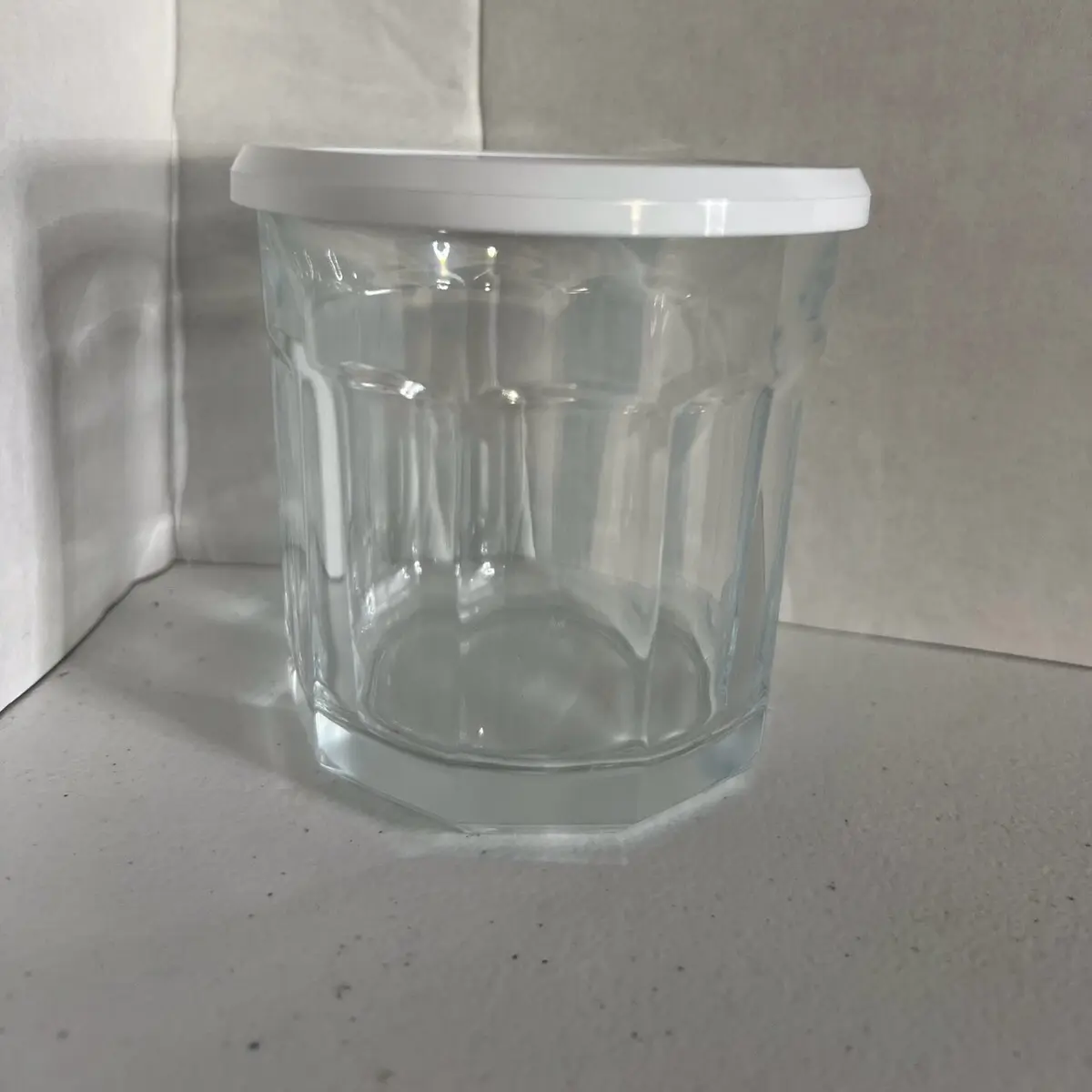 Clear glass jar (pick design live)