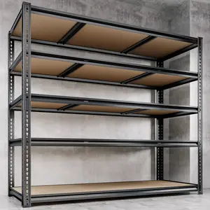 RoomFave 72"H Heavy Duty Storage Shelves Garage Shelving 5-Tier Metal Shelf Unit Adjustable Storage Shelves Storage for Craft Warehouse Pantry Basement Kitchen Cabinet Organizers Racks