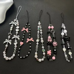 Phone chain star heart bow CCD short lanyard bag phone chain keychain accessory lanyard accessory