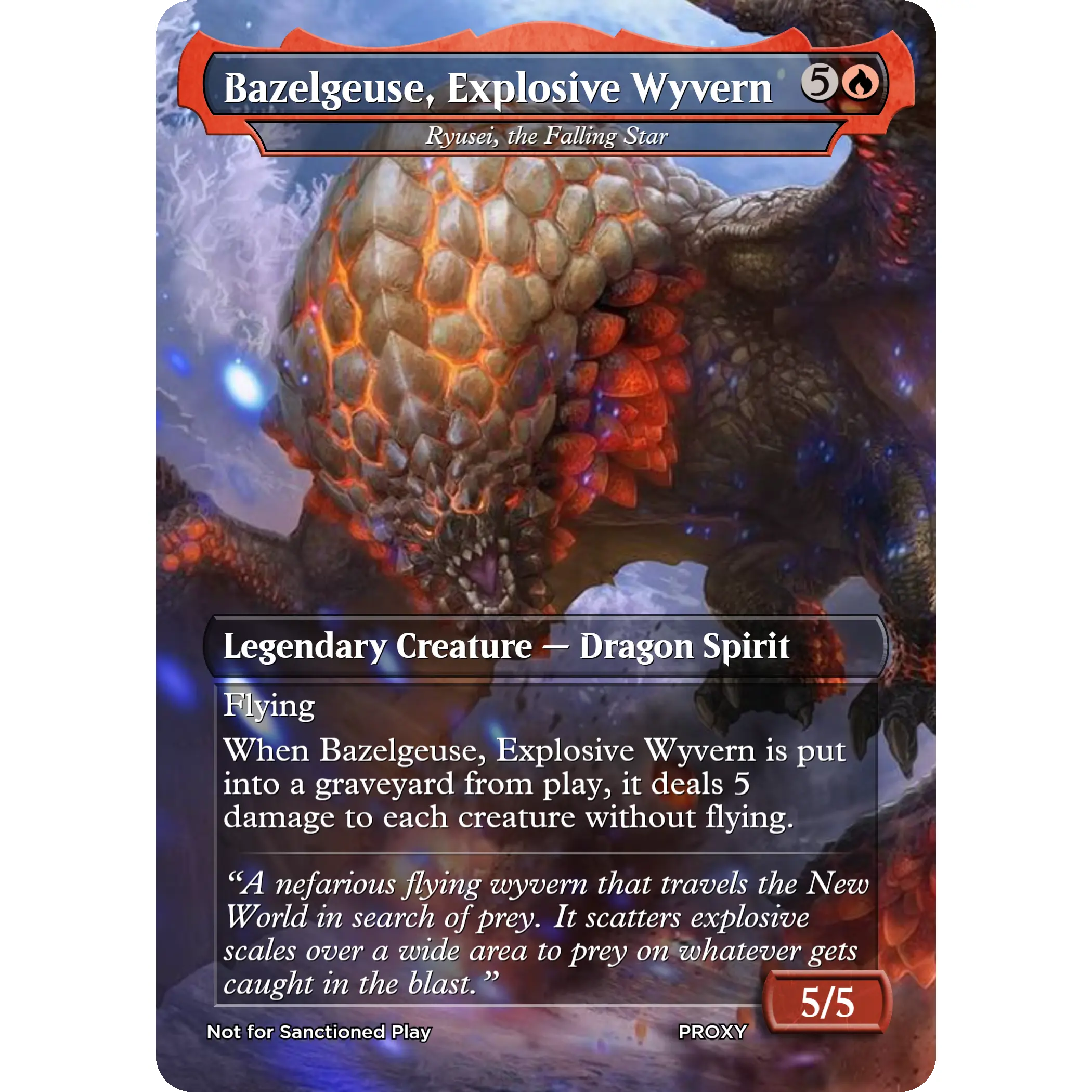 Bazelgeuse, Explosive Wyvern (Ryusei, The Falling Star) - MTG PROXY Video Games/Monster Hunter