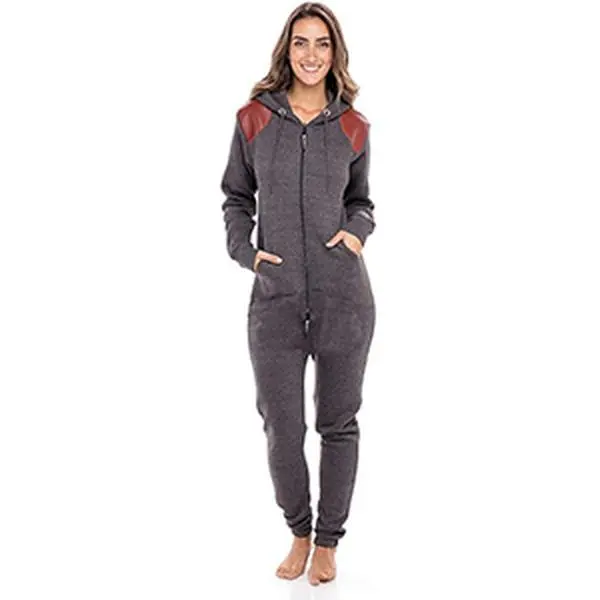 SKYLINEWEARS Ladies Onesie Pajamas One Piece Non Footed Playsuits Long Sleeve Fleece Onesie