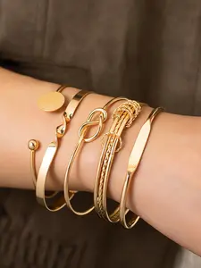 Minimalist Temperament Cuff Bangle, Fashionable Jewelry for Women & Girls, Trendy All-match & Exquisite Jewelry for Birthday Gift