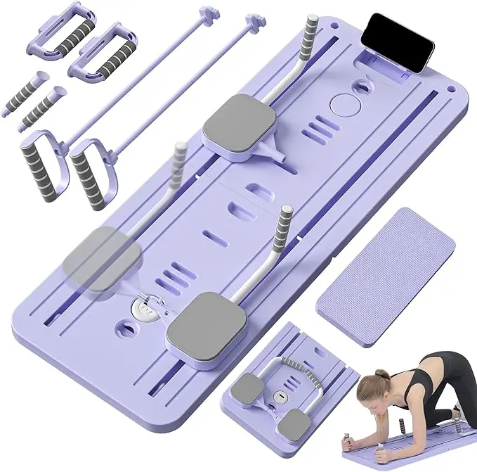 New 10-in-1 Multi-functional Ab Exercise Board, Home Pilates Reformer, Abs Workout Equipment for Abdominal & Core Strength Training, Exercise Board for Home Gym Fitness，Foldable, lightweight and efficient