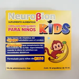 Kids Neuro B Complex Antioxidant Dietary Supplement 10 Ampoules of 15 mL for Children's Healthcare and Edible Fitness with Vitamins
