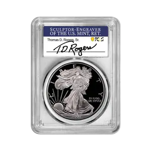 2000-P Silver Eagle - PCGS PR70 DCAM TD Rogers Signature
