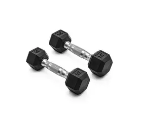 CAP Barbell, 5lb Coated Rubber Hex Dumbbell, Pair