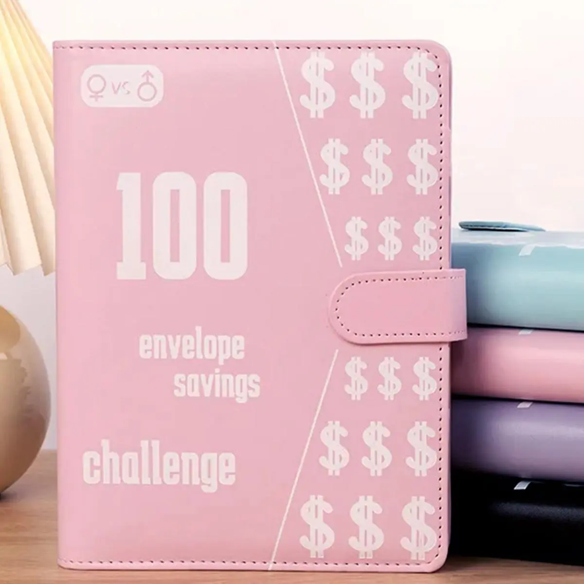 100-Count Leather A5 Binder Cash Envelope Organizer with Pocket Pouches, Hidden Compartments, Magnetic Close & Card Pockets, Budget Planner Notebook for Office Stationery