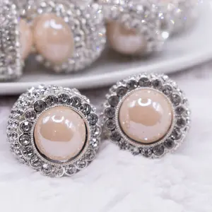 24mm Peach Circle Rhinestones bead 24mm Peach Circle Rhinestones bead