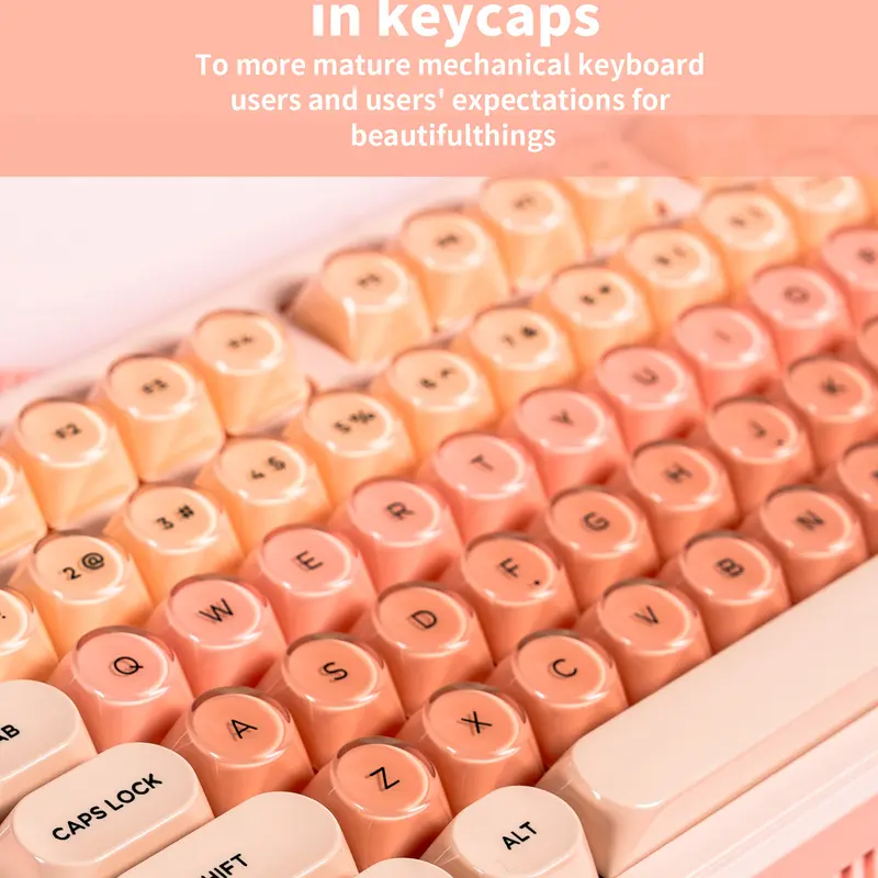 Womier WK98 Gaming-Ready Wireless Mechanical Keyboard, 98% Layout, Hot Swappable, RGB Backlit, JellyMOA Profile Keycaps, WIN/Mac Compatible, PC Gaming Accessory