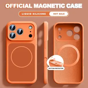 New Official Liquid Silicone Magnetic Phone Case For iPhone 17 Air 14 15 16 Plus 13 17 Pro Max For Magsafe ShockProof Soft Cover Protector