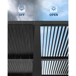 Garvee 10X20Ft Louvered Pergola, Outdoor Pergola with Adjustable Louvered Roof, Integrated Drainage System, Reinforced Aluminum Frame, Hardtop Gazebo for Backyard, Patio, Deck
