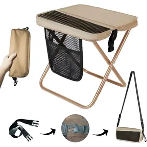 Ultra Light 1.5lbs Portable Folding Outdoor Chair, Heavy Duty 500lbs Load Capacity, with Shoulder Strap & Side Pockets, Velcro Storage, Perfect for Camping Hiking Fishing Beach Travel BBQ Parties, Great Thanksgiving Christmas Gift for Outdoor Enthusiasts
