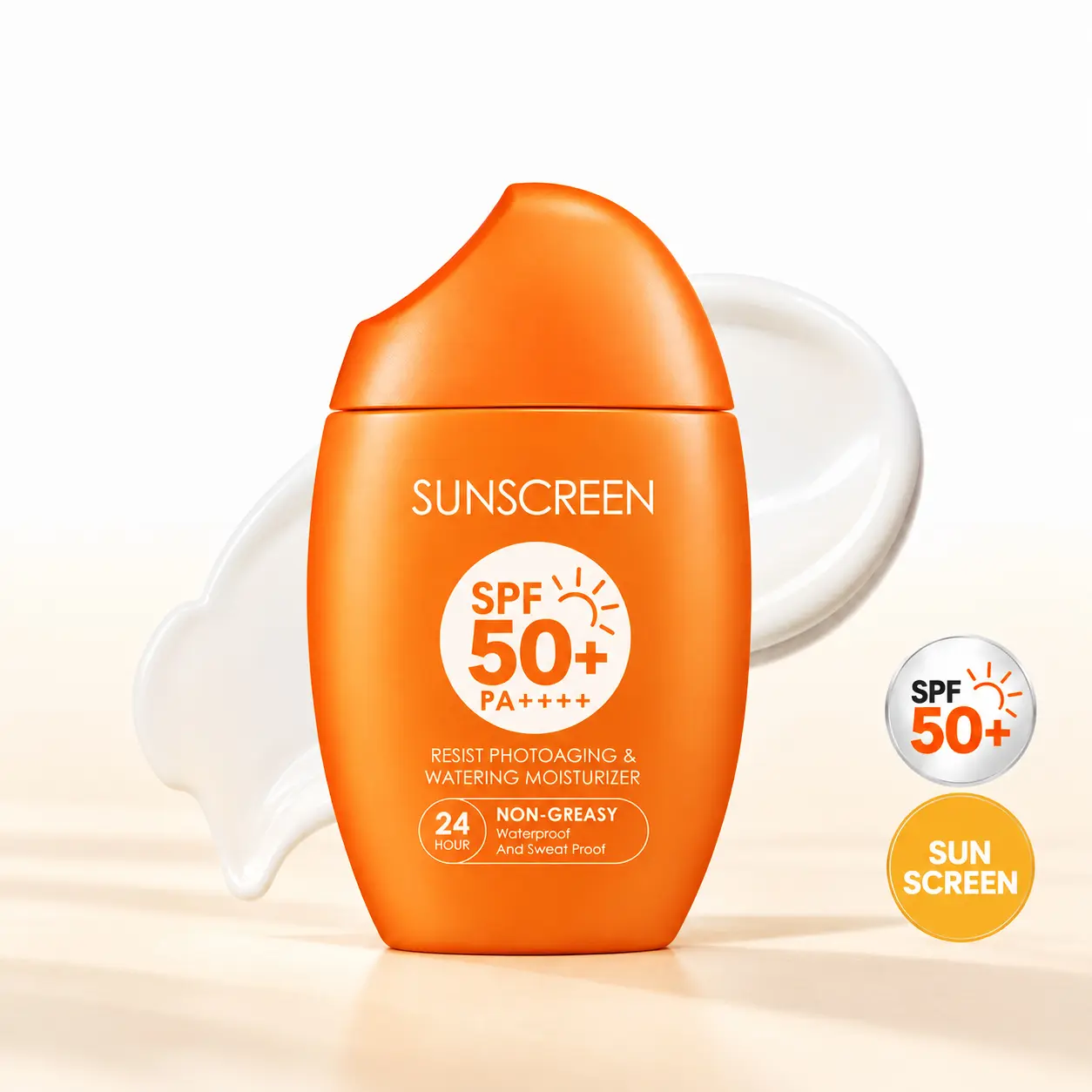 SPF 50+ PA+++ Lightweight Sunscreen, Daily UV Protection for Face & Body, Hydrating Non-Greasy Sunblock Cream, No White Cast, Smooth & Easy to Apply, Water & Sweat Resistant, Travel Friendly for Beach, Pool & Outdoor Activities