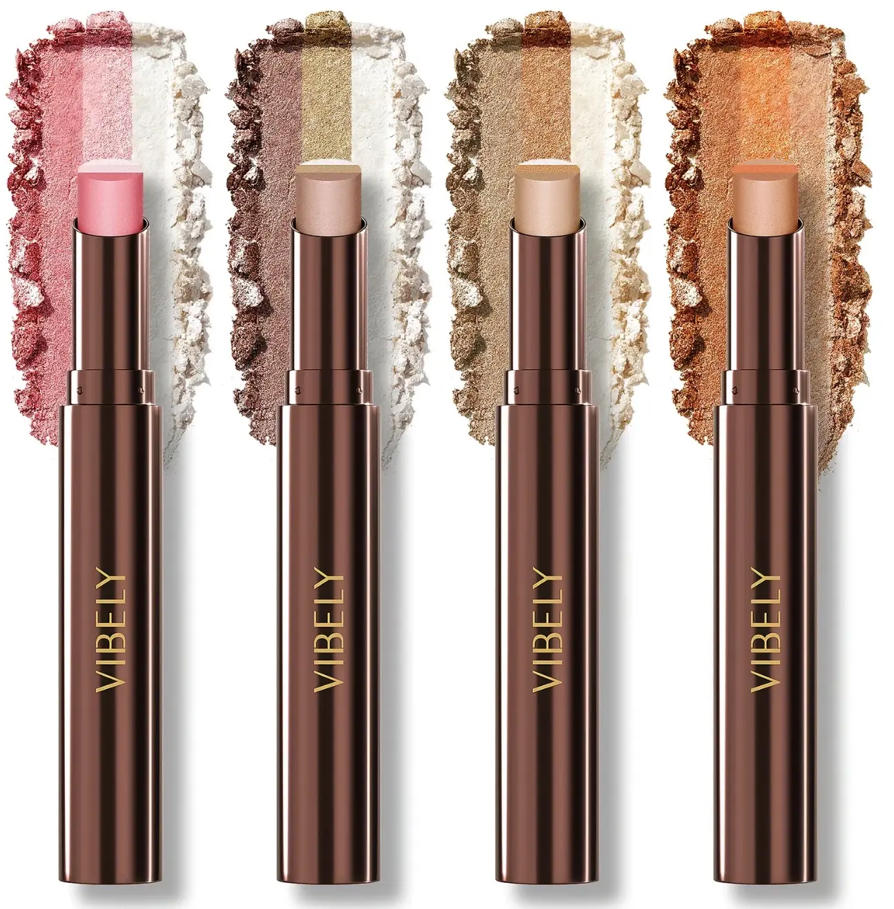 3-in-1 All-in-1 Waterproof Eyeshadow Stick .Glitter Gradient Natural Glittery Sparkle EyeshadowPencil, Lightweight,Long-Lasting,Blendable forEvening Looks, Natural Eveshadow