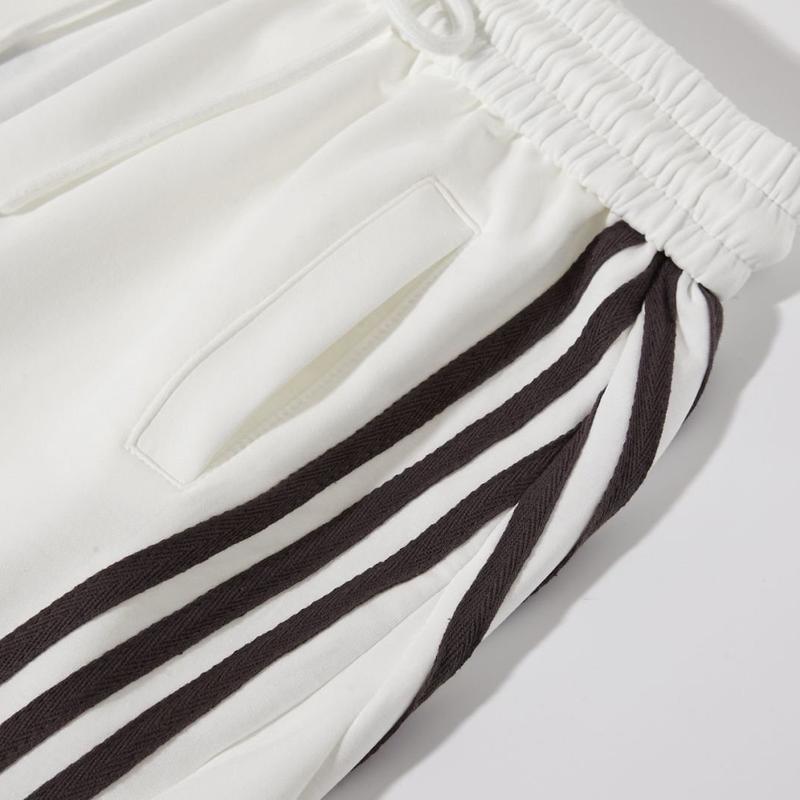 Flooo Loose Wide Leg Striped Track Pants Women's Casual Streetwear Joggers with Elastic Waistband & Side Pockets for Workout Clothes