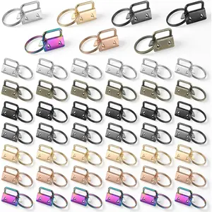 35 count  Clamps with Split Rings, 1 Inch Key Fob Hardware  with Rings, 7 Colors Wrist Key Chain Wristlet Sets, Wristlet Keychains Hardware for Lanyard, Crafts DIY Supplies for