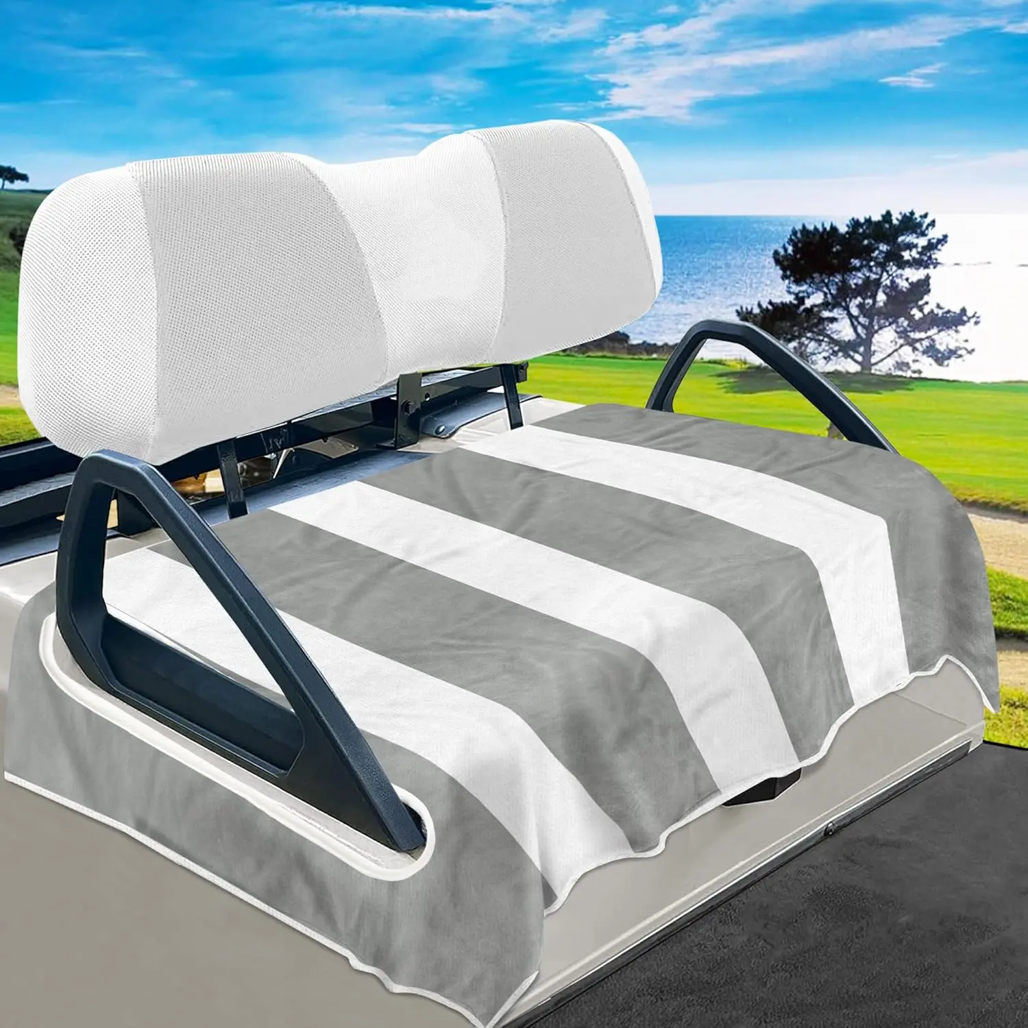 Golf Cart Seat Covers, Golf Cart Seat Towel Blanket, Durable & Stain-Resistant, Provides All-Weather Protection, Universal Fit for Yamaha/EZGO/Club  2-Seat Carts (51"x31")