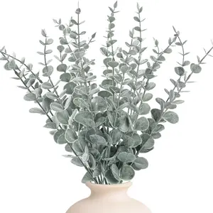 16pcs Artificial Eucalyptus Branches, Fake Eucalyptus Tree, Artificial Plants, Realistic Leaves, Fake Plant, Faux Plant, Ideal for Flower Arrangements, Home Decor, Wedding Table, Christmas Party, Artificial Bouquet, Floral