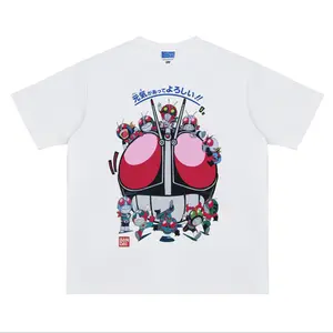 Kamen Rider "Chibi Head" Heavyweight Vintage Tee 100% Cotton OVERSIZED Anime T-shirt Menswear Top Crew Necks Tshirt Casual Streetwear White Crewneck Tropical Shortsleeve