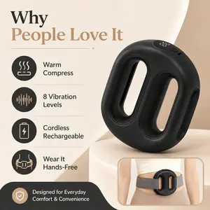 【Flash Fast】Fascia Massager Electric Massage Ring Body Muscle Relaxer Wireless Rechargeable Adjustable Portable Lightweight Ergonomic for Tension Relief and Speedy Recovery for Fitness Lovers and Athletes